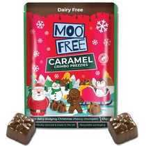 Moo Free Karácsonyi Tejmentes csokoládéfigura karamellel töltve 65g