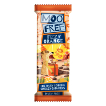 Moo Free Fizzy Narancsos Pattogócukros Tejmentes Csokoládé szelet 20g