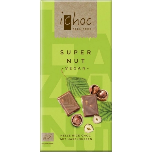 iChoc Bio Szuper Mogyorós Csokoládé 80 g