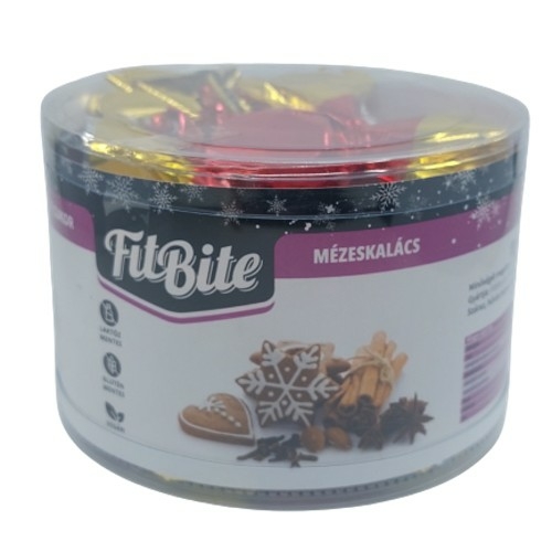 FitBite Mézeskalács ízű díszdobozos tejmentes szaloncukor cukormentes gluténmentes 200g