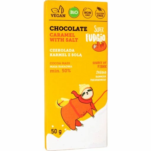 Super Fudgio Bio Sós-Karamellás Vegán Csokoládé 50g Gluténmentes