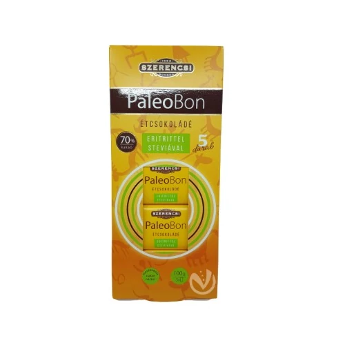 Szerencsi PaleoBon étcsokoládé tábla édesítőszerekkel (5dbx20g) 100 g