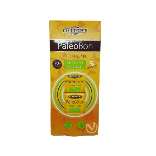 Szerencsi PaleoBon étcsokoládé tábla édesítőszerekkel (5dbx20g) 100 g