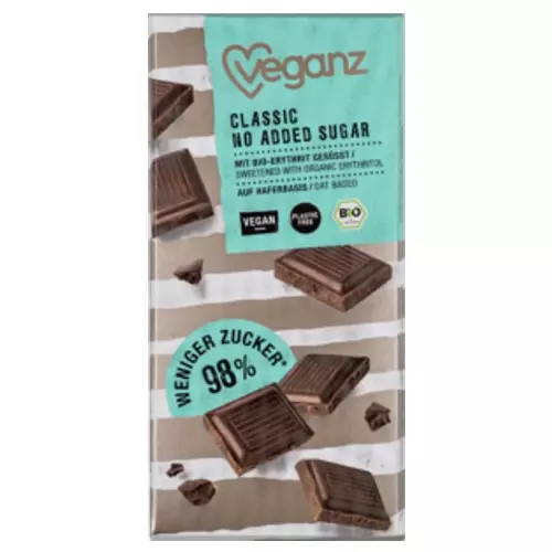 Veganz Classic Cukormentes Vegán Csokoládé Gluténmentes 80g