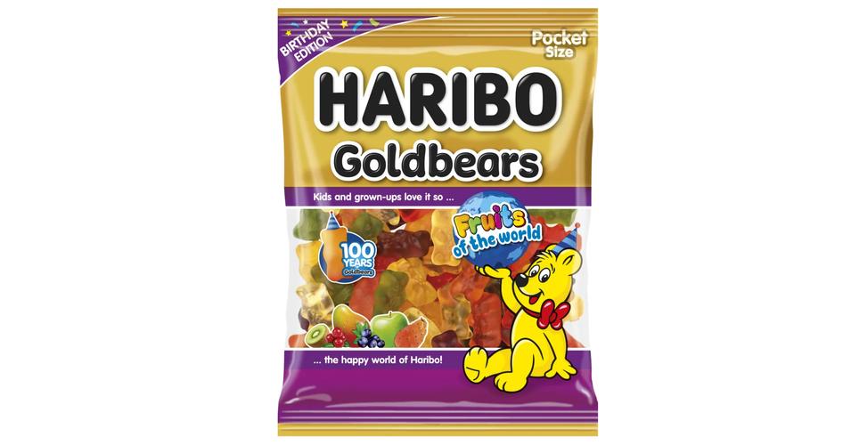 Haribo Goldbears gumicukor Fruits of the world szülinapi kiadás 100g